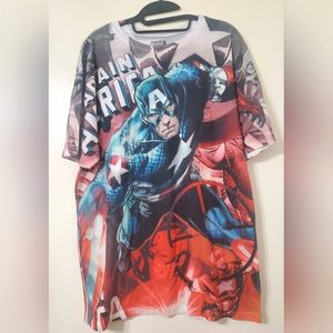 Marvel Captain America Comic Print T-Shirt